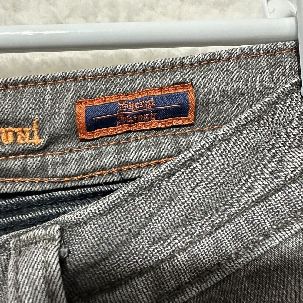 Y2K VTG Rock Revival Women's Skinny Moto Jeans in Gray Wash - Picture 10 of 16